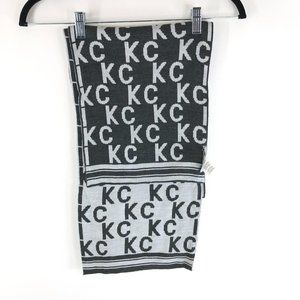Reaction Kenneth Cole Womens Scarf Rectangle Logo All Over Print Gray 64x10.5